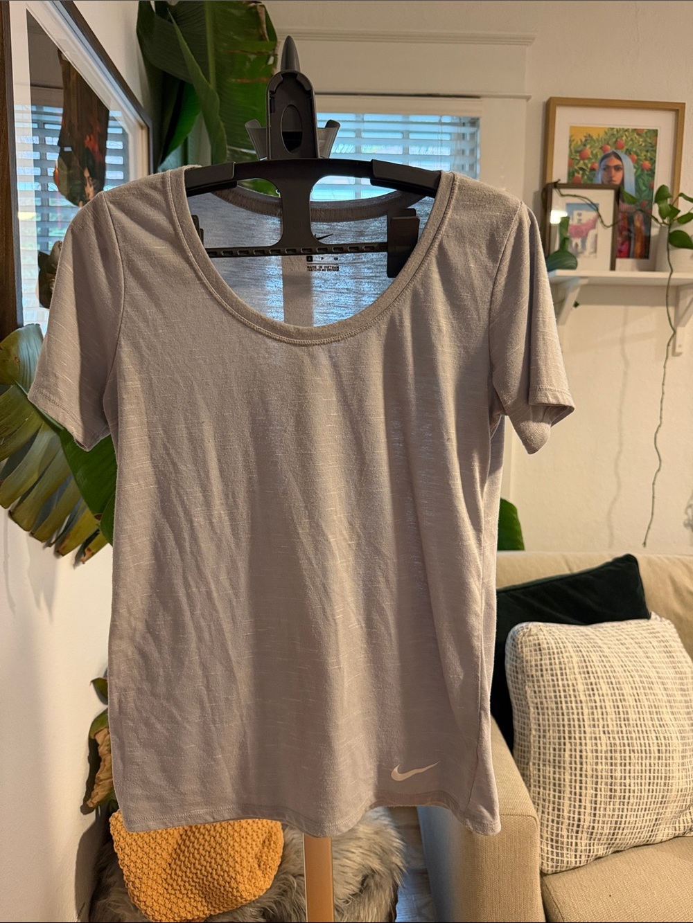 Nike Women's Scoop Neck Short Sleeve Tee — Light Gray